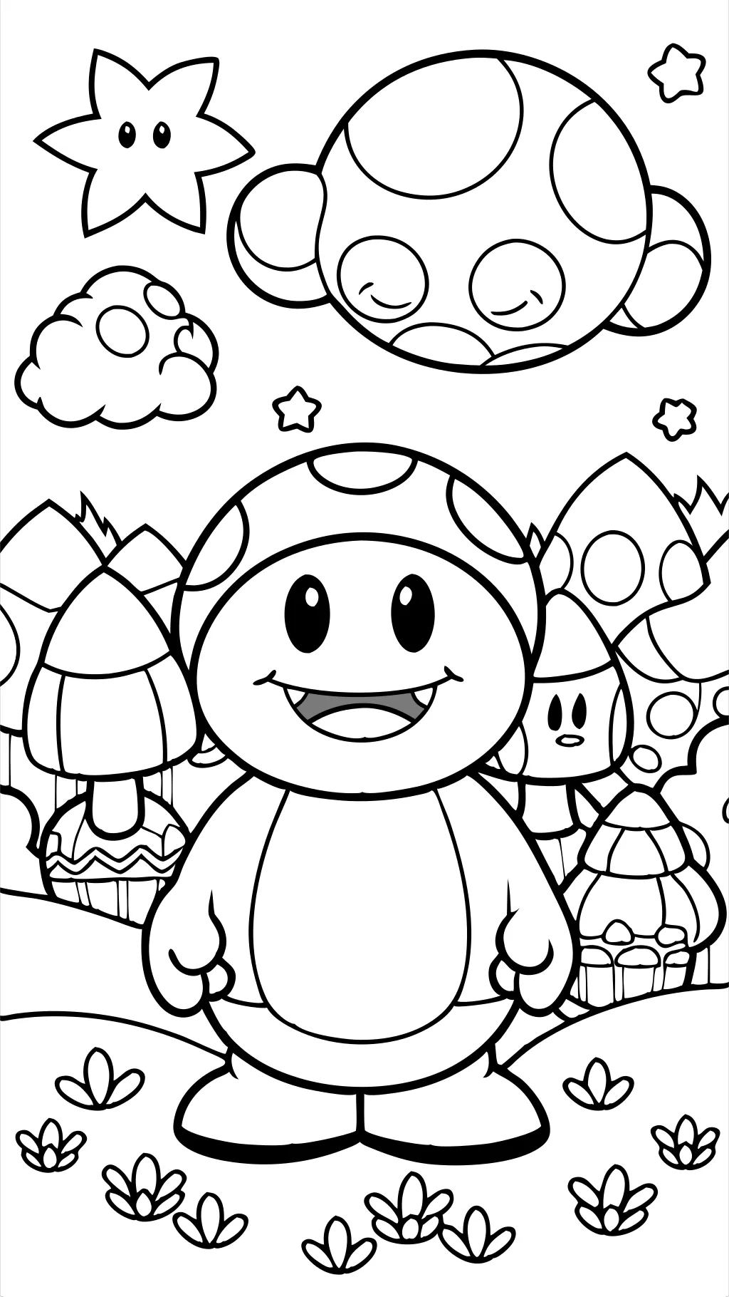 coloriage mario crapaud